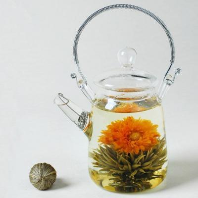 چای سفید گل glass tea pot for blooming tea with screen spout 300ml